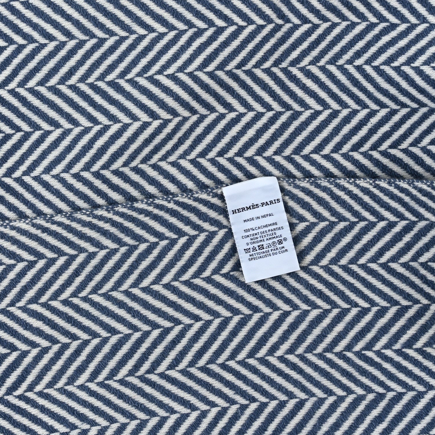 Hermes Cashmere H Chevron Fringe Stole 3 of 3