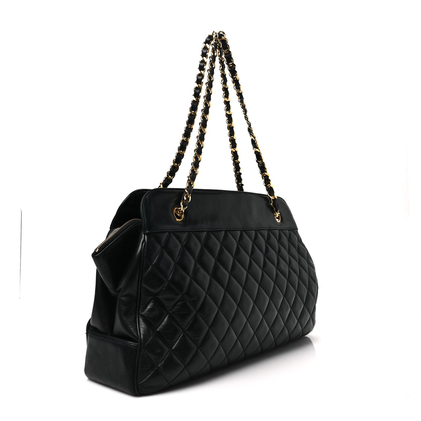 Lambskin Quilted Shoulder Bag Black