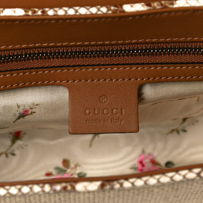 Gucci Raffia Elaphe Matelasse Small GG Marmont Shoulder Bag Natural Cream Brown 5 of 6
