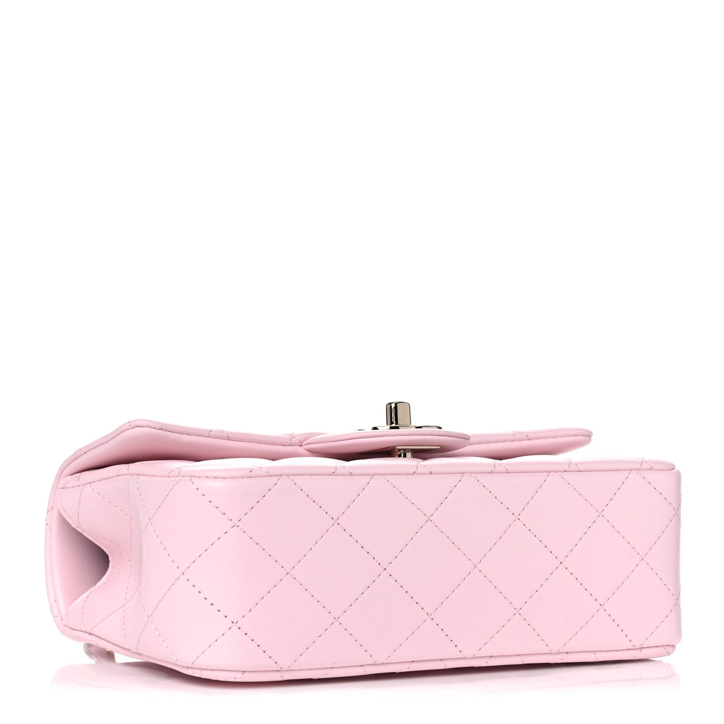 Lambskin Quilted Mini Top Handle Rectangular Flap Light Pink