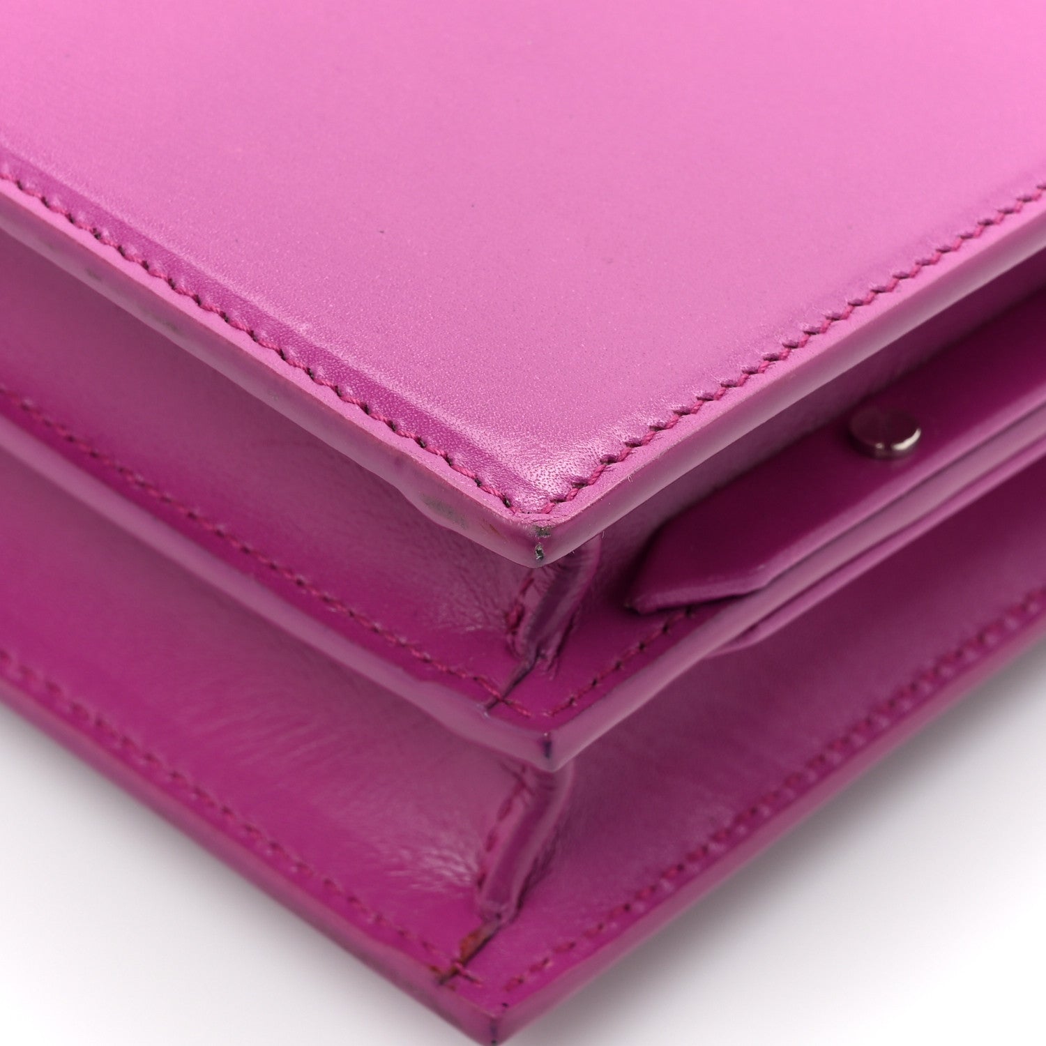 Saint Laurent Smooth Calfskin Monogram Cassandra Clasp Bag Electric Fuchsia 15 of 16