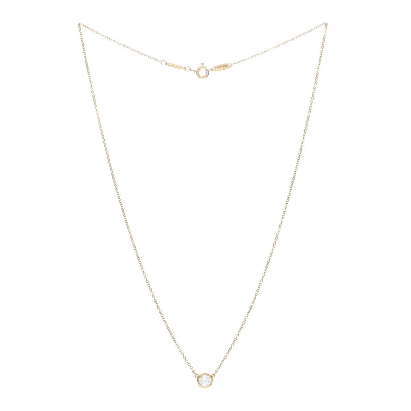 18K Yellow Gold Diamond .44ct Elsa Peretti Diamonds by the Yard Pendant Necklace