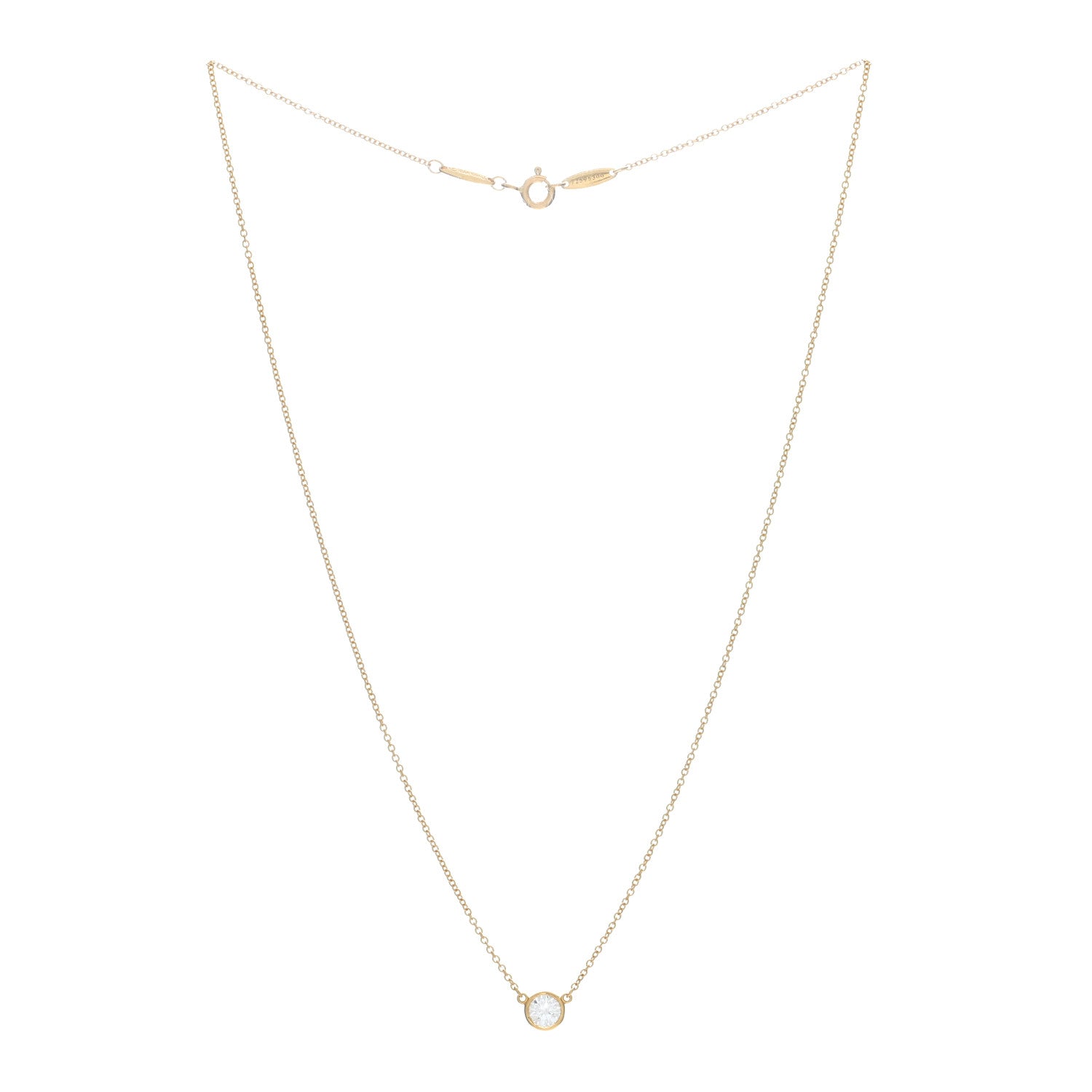 Tiffany 18K Yellow Gold Diamond .44ct Elsa Peretti Diamonds by the Yard Pendant Necklace 2 of 4