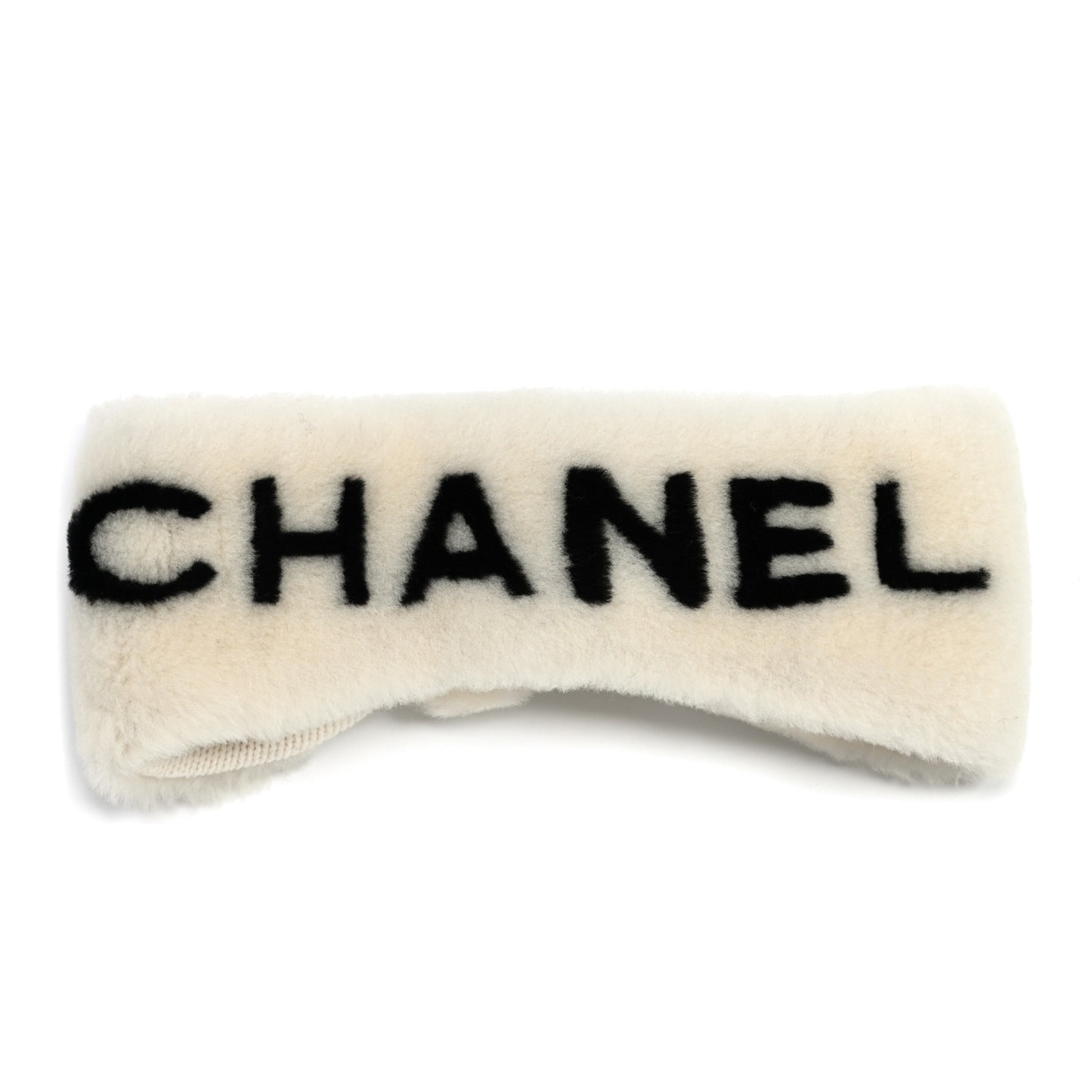 Cashmere Blend Logo Headband White Black