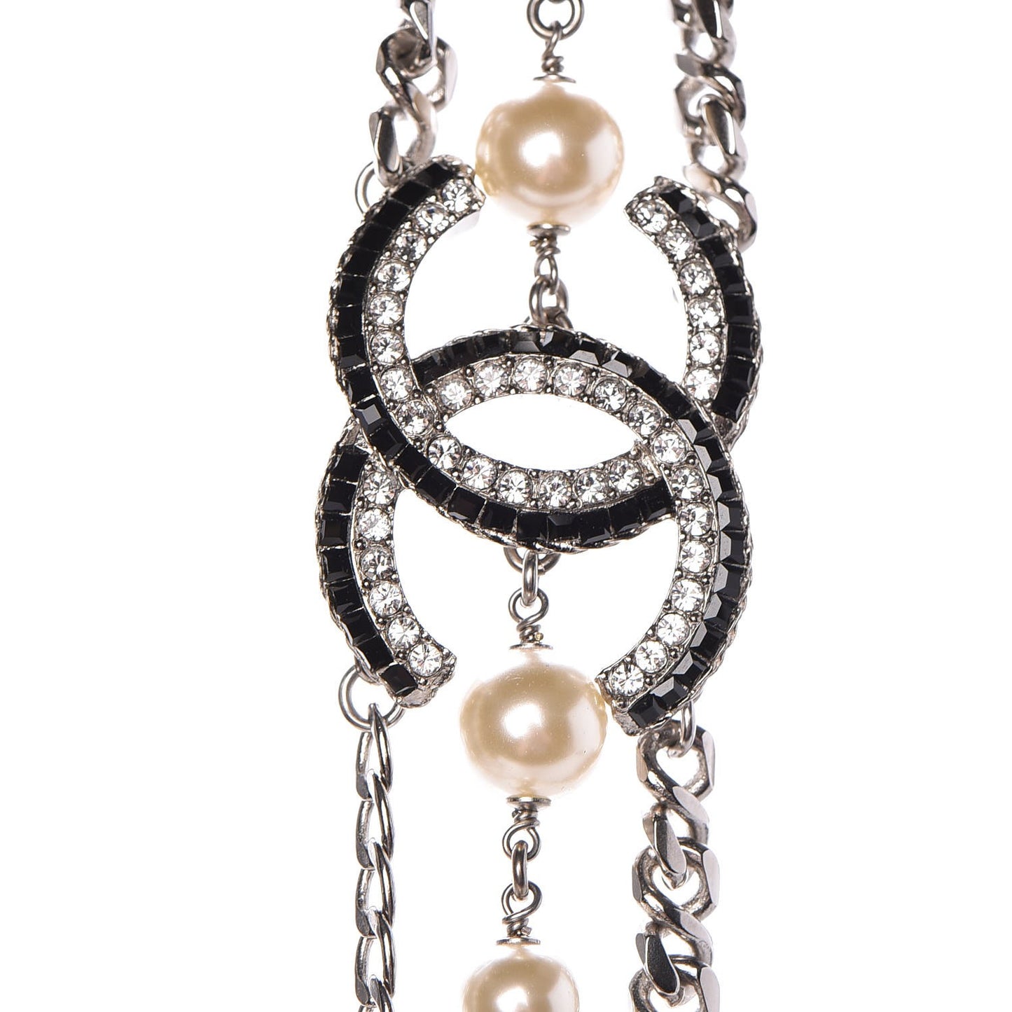 Pearl Crystal CC Double Strand Fancy Belt Pearly White