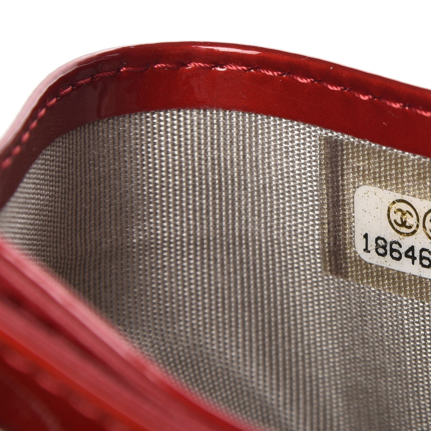 Chanel Patent Quilted Brilliant Card Holder Red 8 of 9
