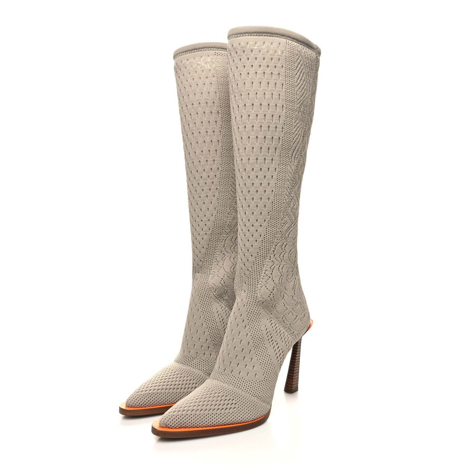 Fendi Technical 3D Mesh FFrame Tall Boots 37 Folk 3 of 6