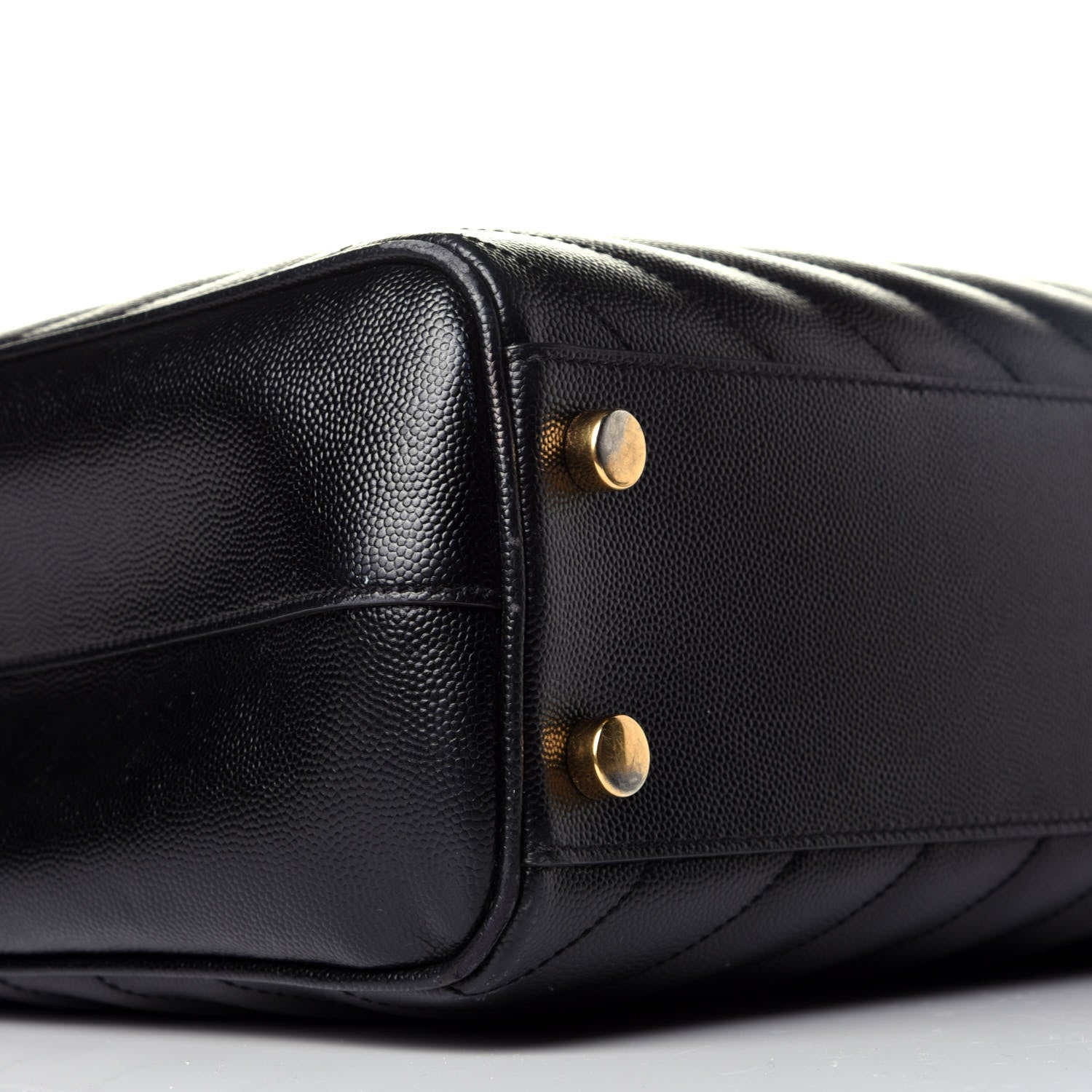 Saint Laurent Grain De Poudre Matelasse Chevron Monogram Shopping Bag Black 8 of 9