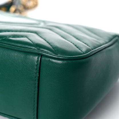 Gucci Calfskin Matelasse Mini GG Marmont Shoulder Bag Emerald Green 12 of 18