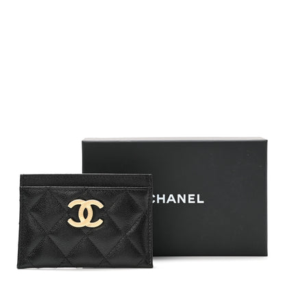 Chanel Caviar Quilted Studded CC Card Holder Black 9 of 9