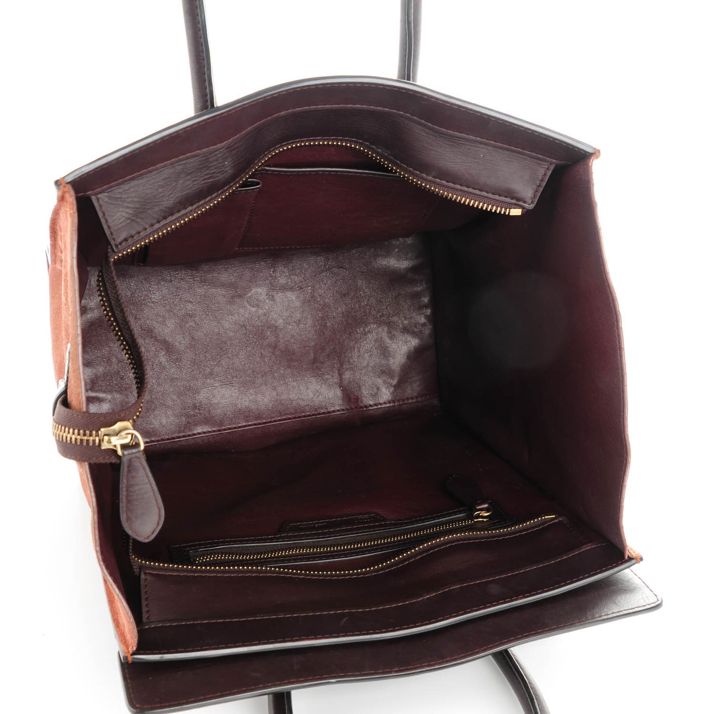 Smooth Calfskin Suede Mini Tri-Color Luggage Beige