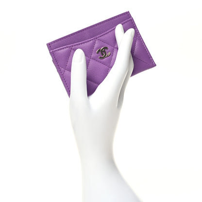 Chanel Caviar Quilted Card Holder Purple 2 of 12