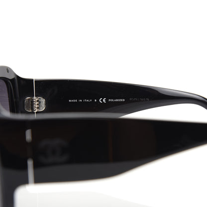 Chanel Acetate Shield Quilted Sunglasses 5395 Black 6 of 8