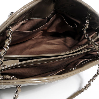Chanel Patent Quilted Large Just Mademoiselle Gris Fonce 5 of 7