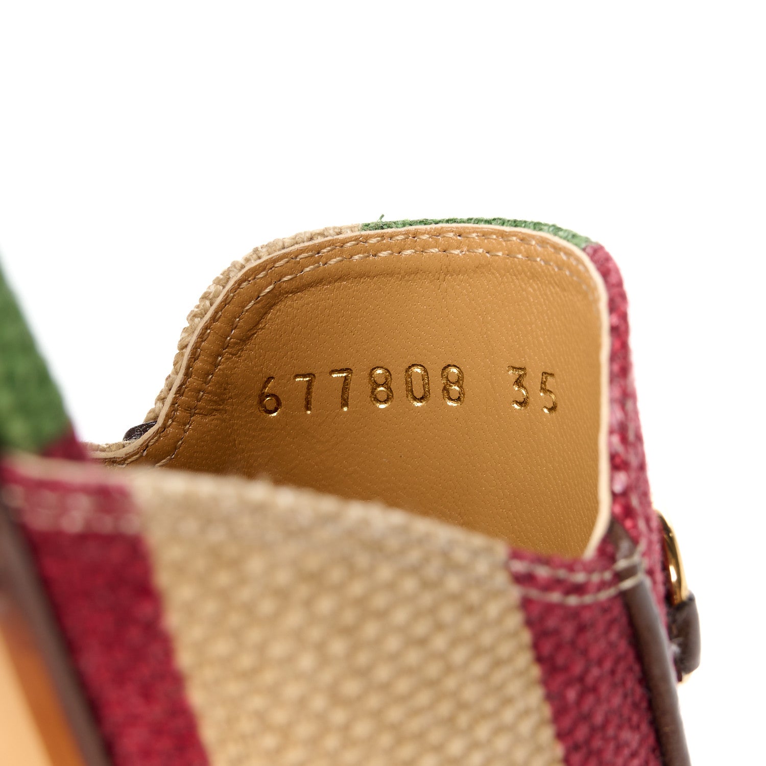 Gucci Canvas Marley Stripe 100 Centennial Womens Princetown Slippers 35 Beige New Acero 8 of 8