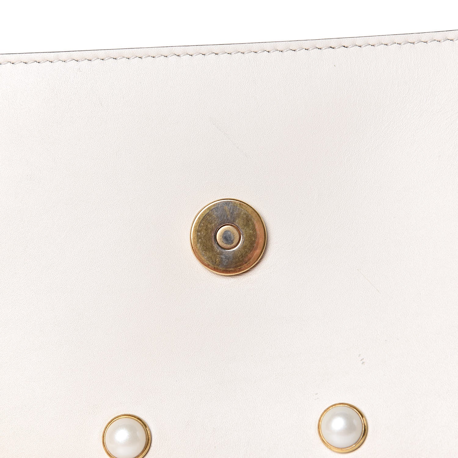 Gucci Nappa Pearl Studded Mini Queen Margaret Broadway Shoulder Bag Mystic White 9 of 15