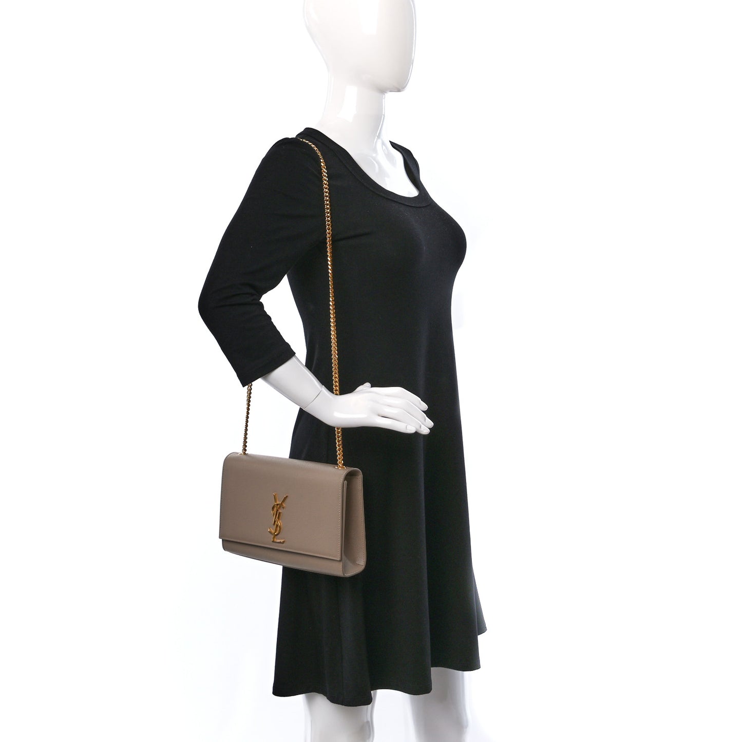 Grain De Poudre Medium Monogram Kate Satchel Dark Beige