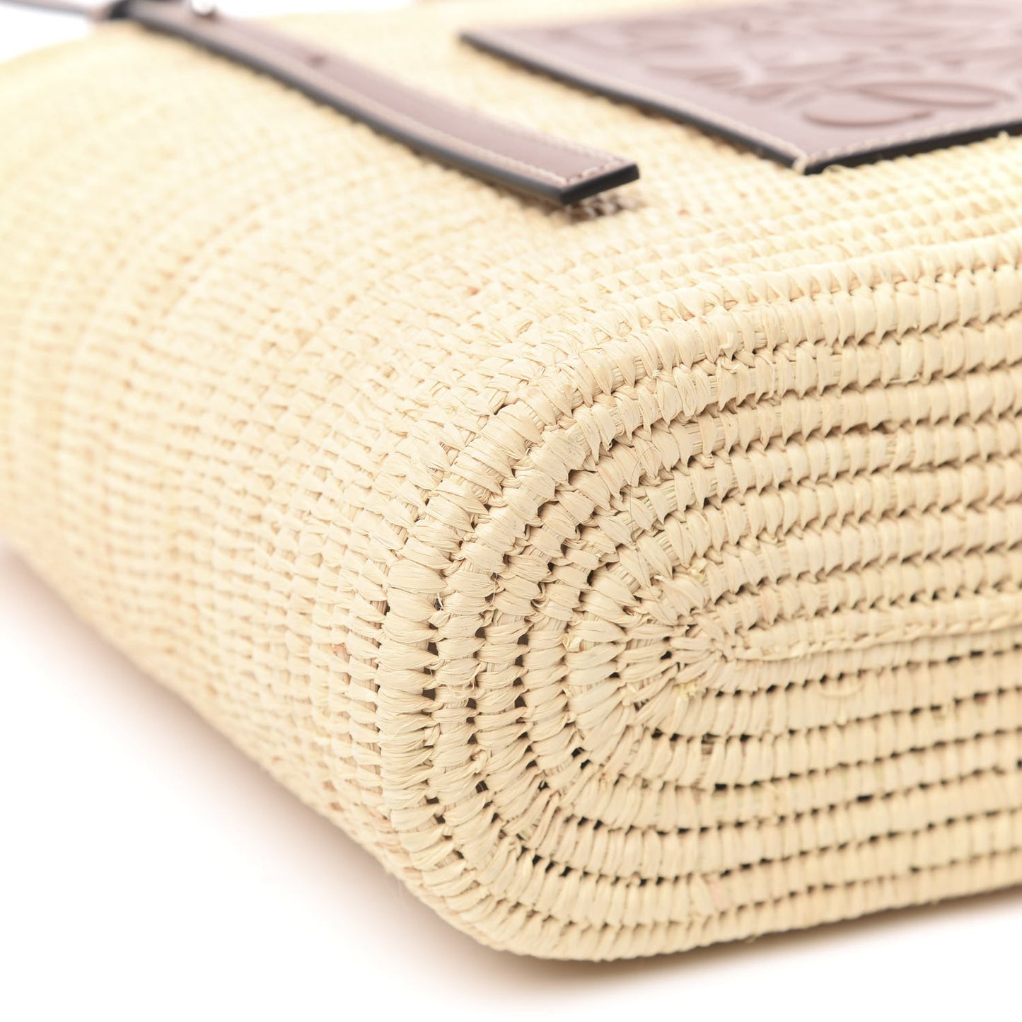 Raffia Square Basket Tote Bag Natural Tan