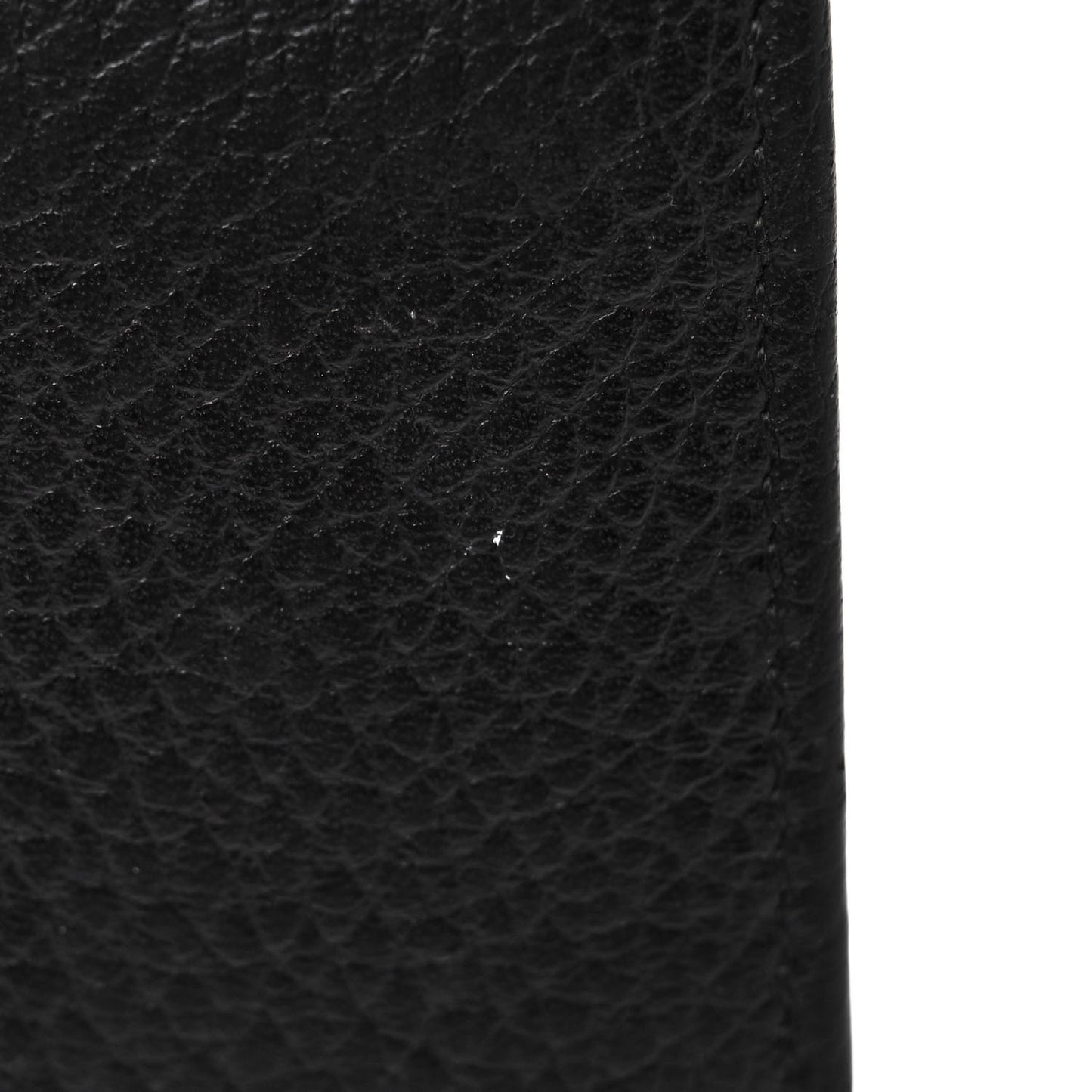 Pebbled Calfskin Butterfly Card Case Black