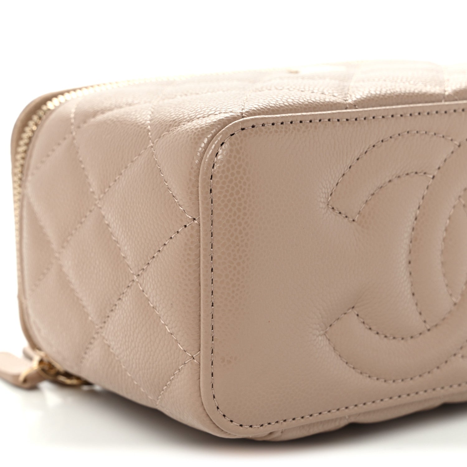 Chanel Caviar Quilted Small Vanity Case With Chain Dark Beige 9 of 11