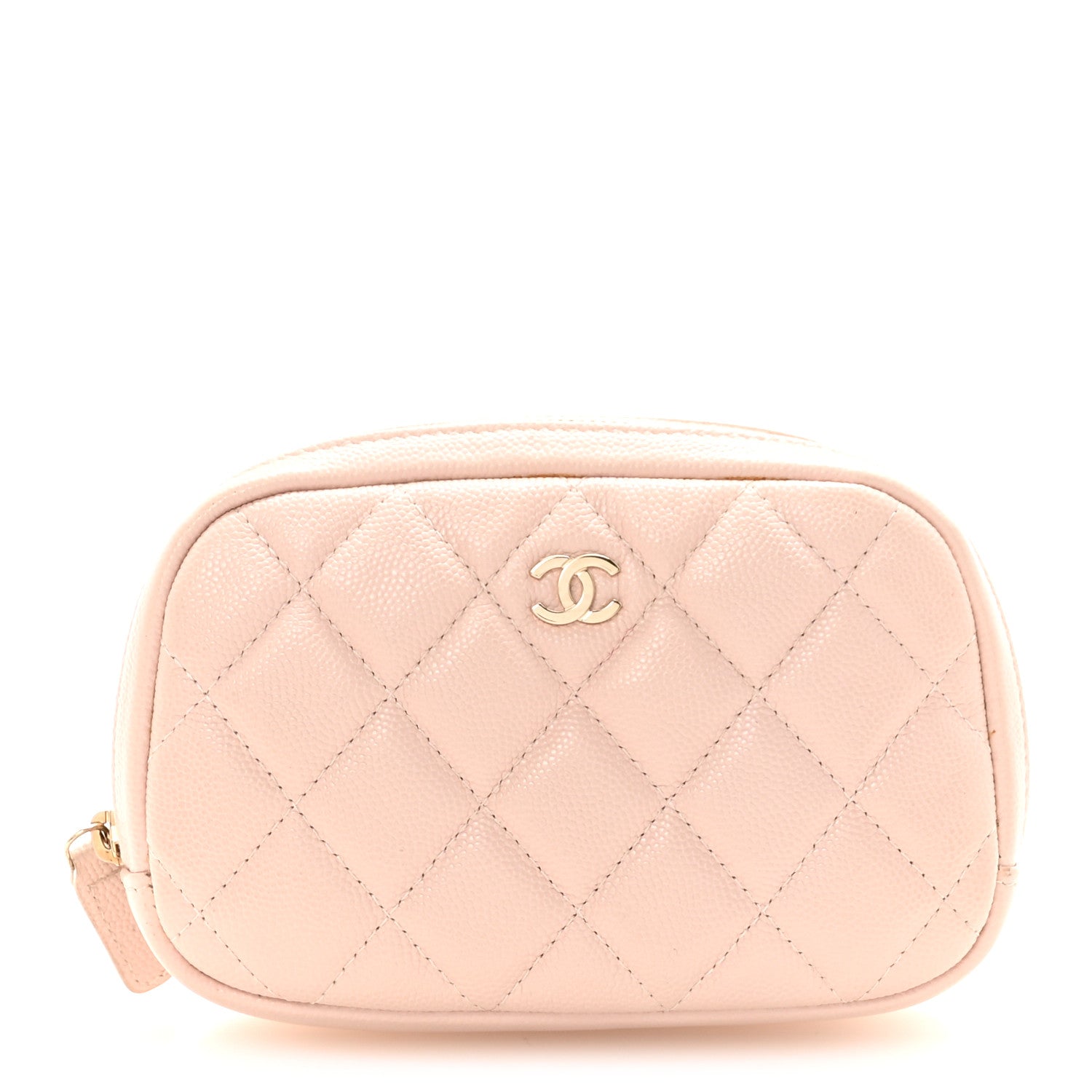 Chanel Caviar Quilted Small Curvy Pouch Cosmetic Case Light Pink 1 of 8