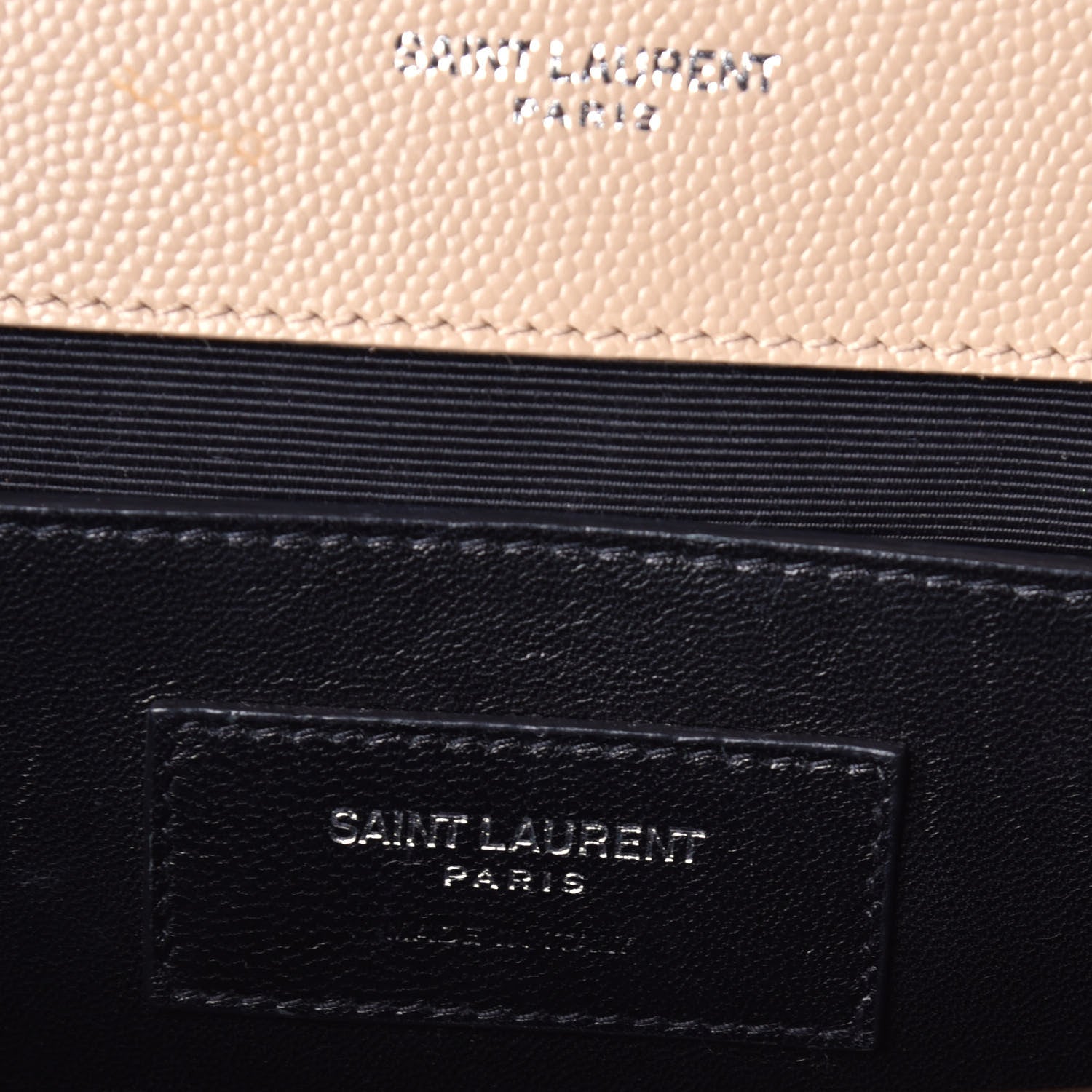 Saint Laurent Grain De Poudre Textured Mixed Matelasse Medium Triquilt Monogram Satchel Dark Beige 6 of 8