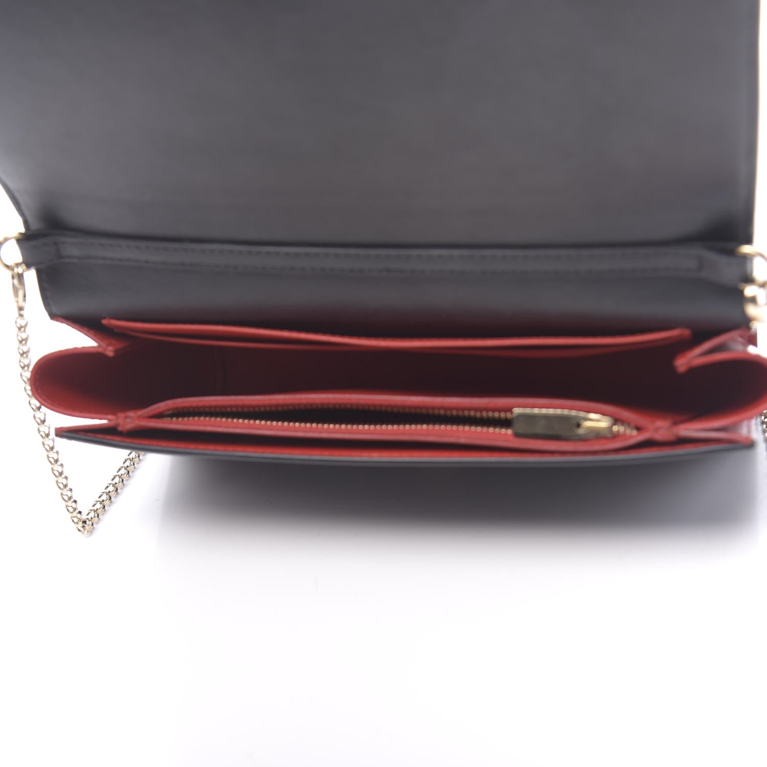 Christian Louboutin Calfskin Patent Leopard Spikes Paloma Clutch Black 5 of 12