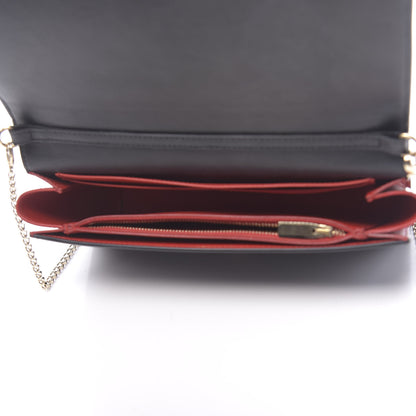 Christian Louboutin Calfskin Patent Leopard Spikes Paloma Clutch Black 5 of 12