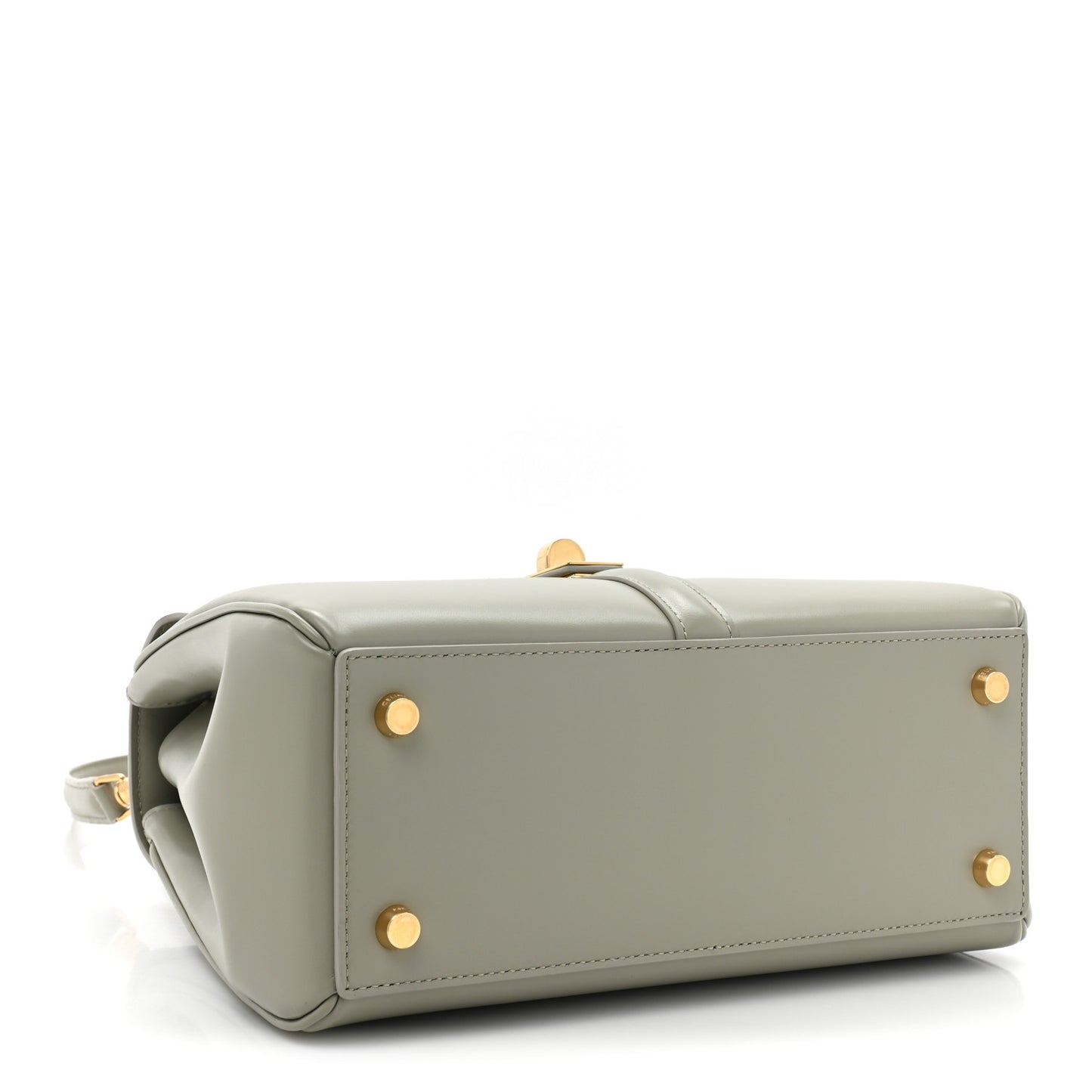 Satinated Calfskin Small 16 Top Handle Bag Green Clay