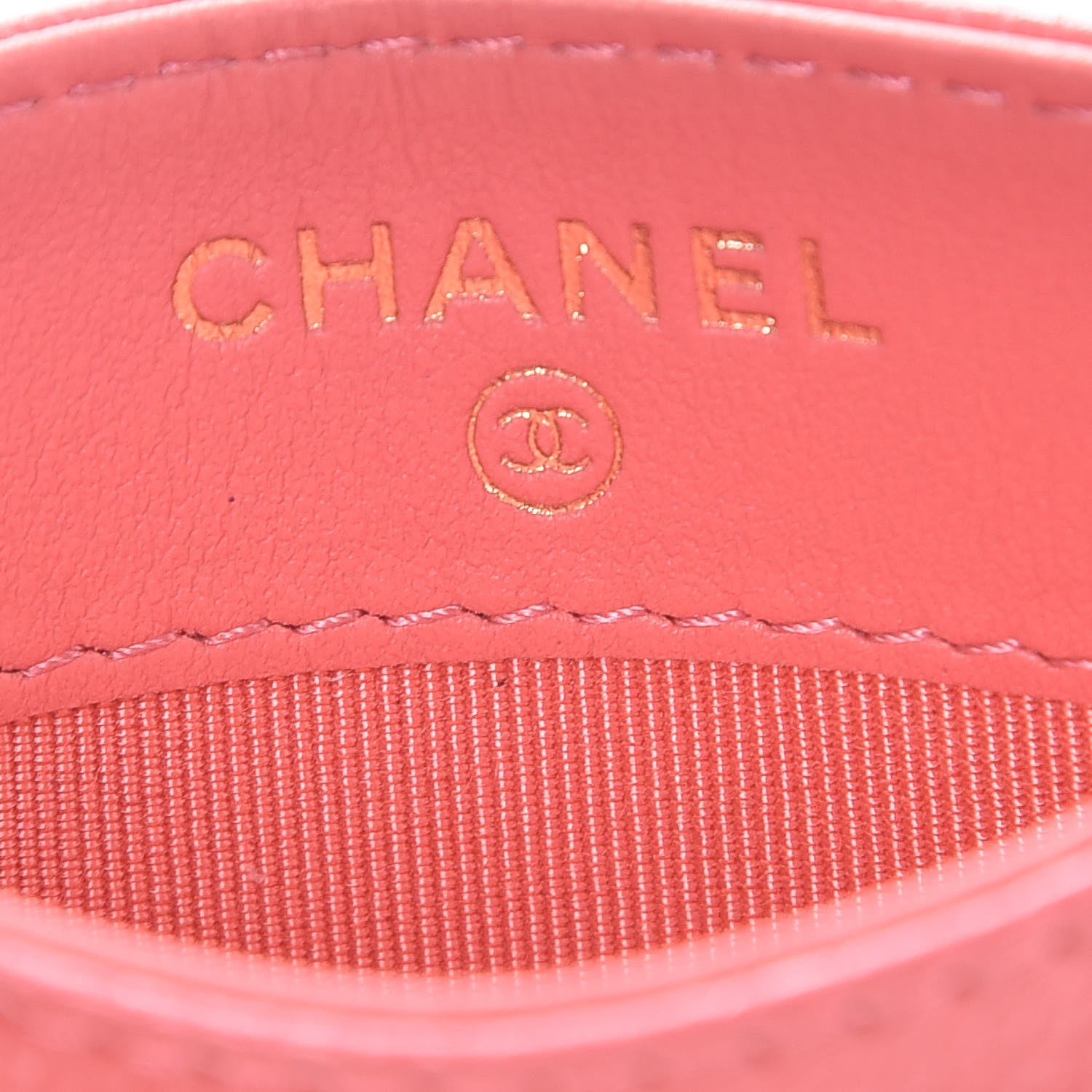 Chanel Metallic Caviar Quilted Card Holder Pink 6 of 9