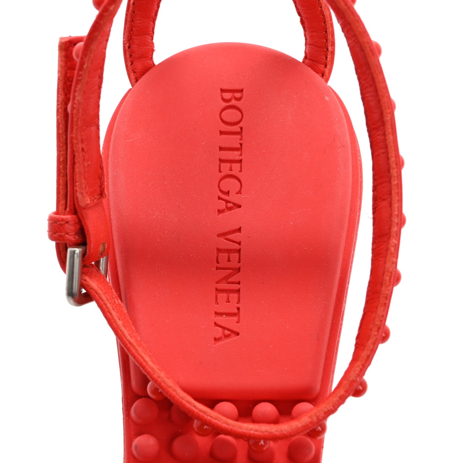 Bottega Veneta Calfskin Dot Sandals 36.5 Red 7 of 8