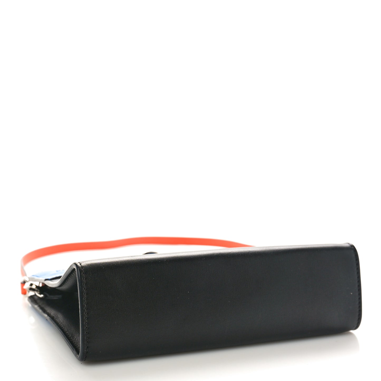 Calfskin City Steamer Clutch Black Bleu