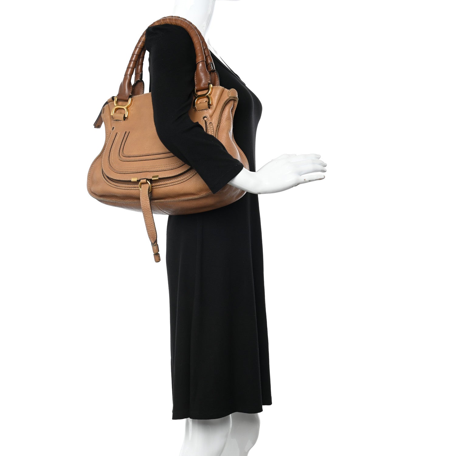 Chloe Calfskin Medium Marcie Satchel Light Tan 2 of 17