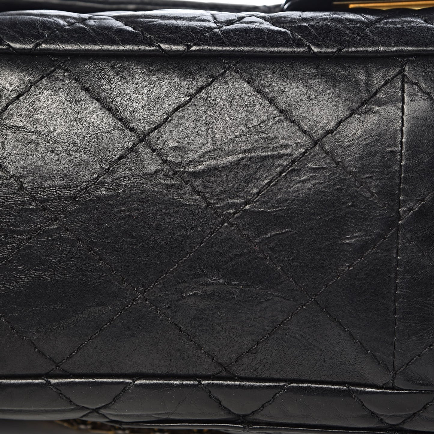 Aged Calfskin Quilted 2.55 Reissue 227 Flap Black