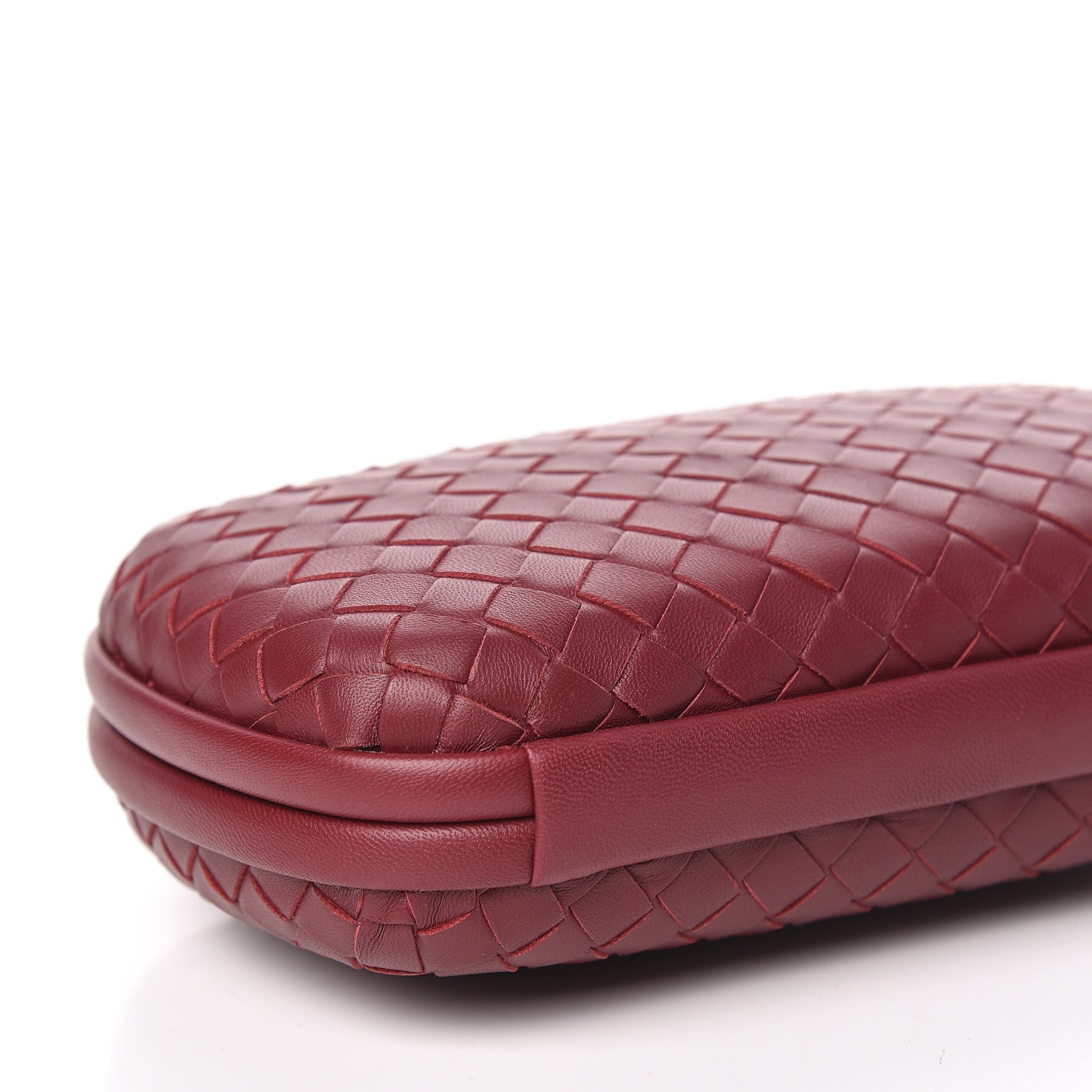 Bottega Veneta Nappa Intrecciato Chain Knot Clutch Bordeaux 7 of 9
