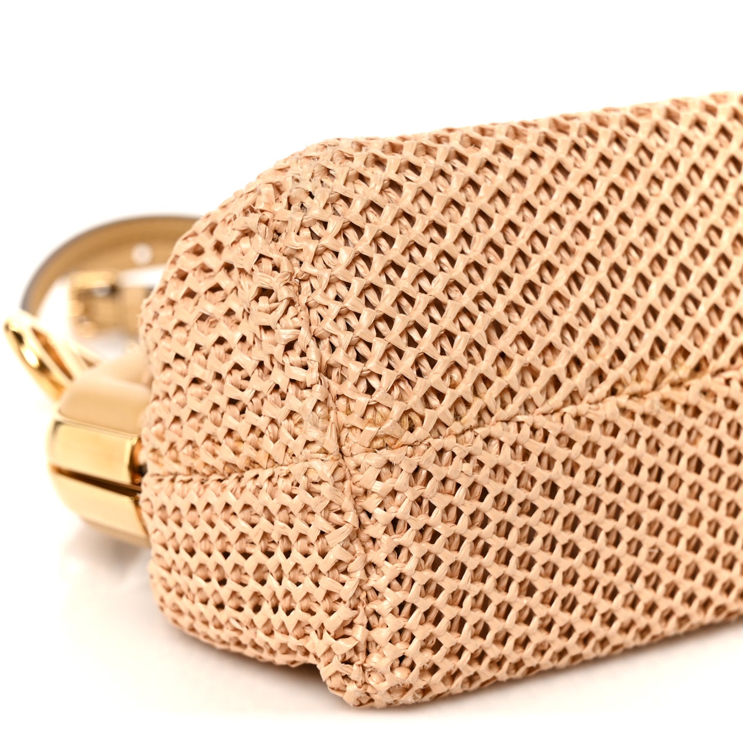 Raffia Nappa Macrame Small Fendi First Natural Sahara