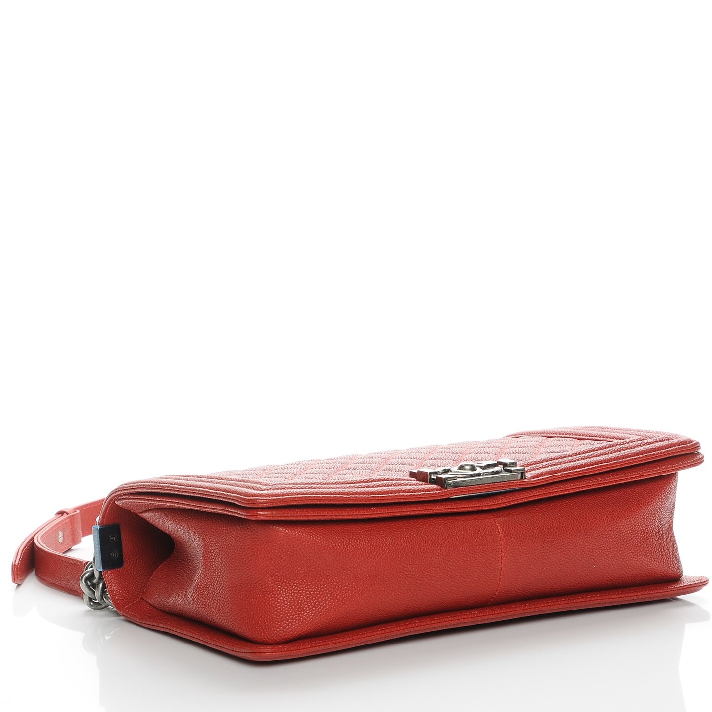 Caviar Quilted New Medium Boy Flap Red