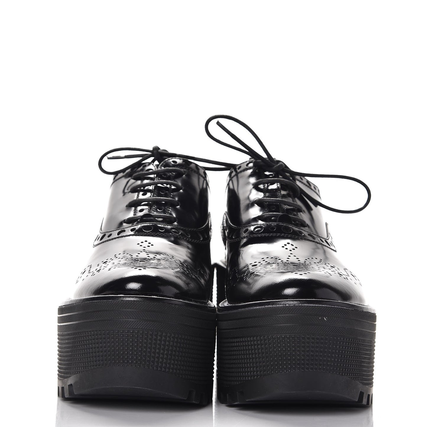 Calfskin Fighter Richelieu Platform Boots 36 Black