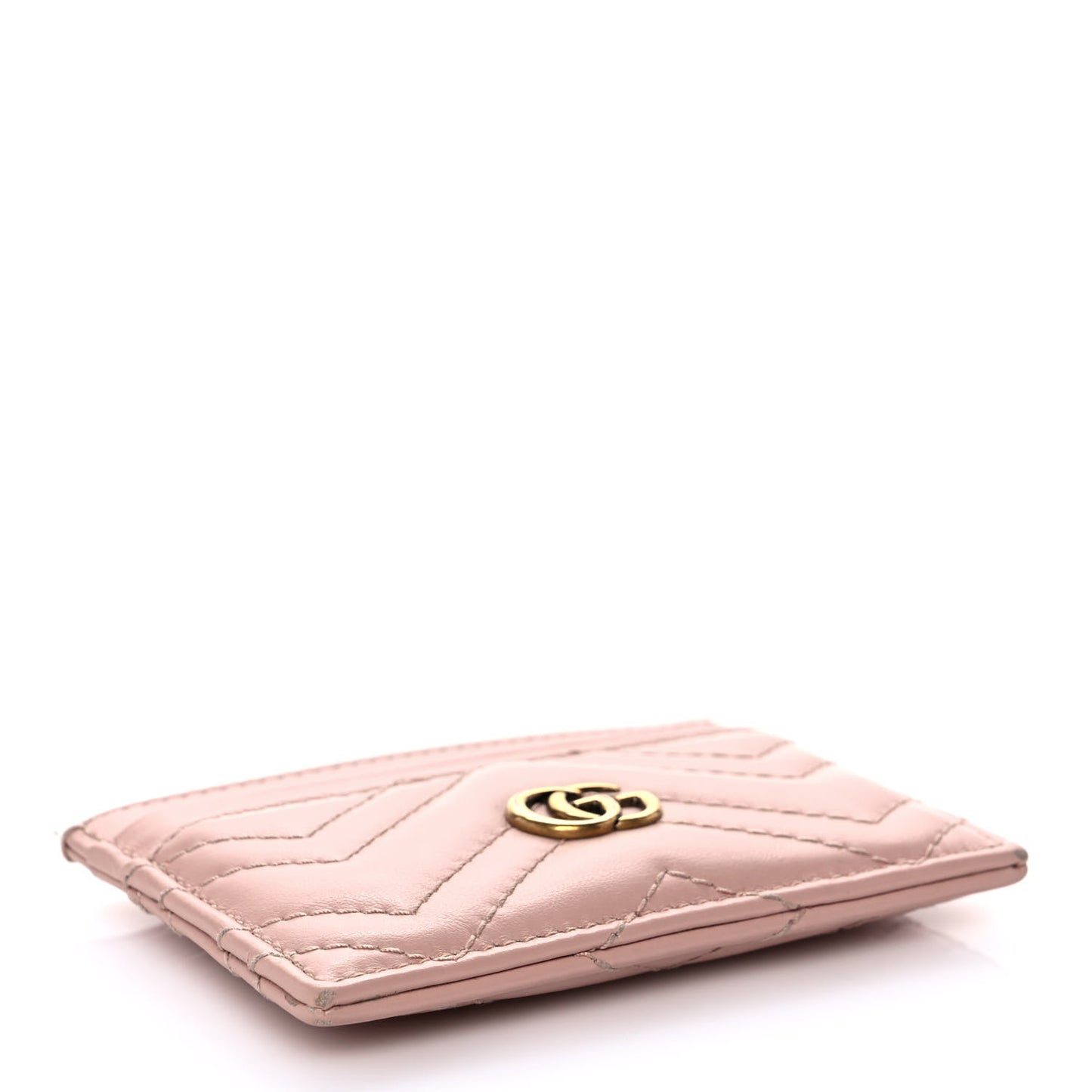 Calfskin Matelasse GG Marmont Card Holder Perfect Pink