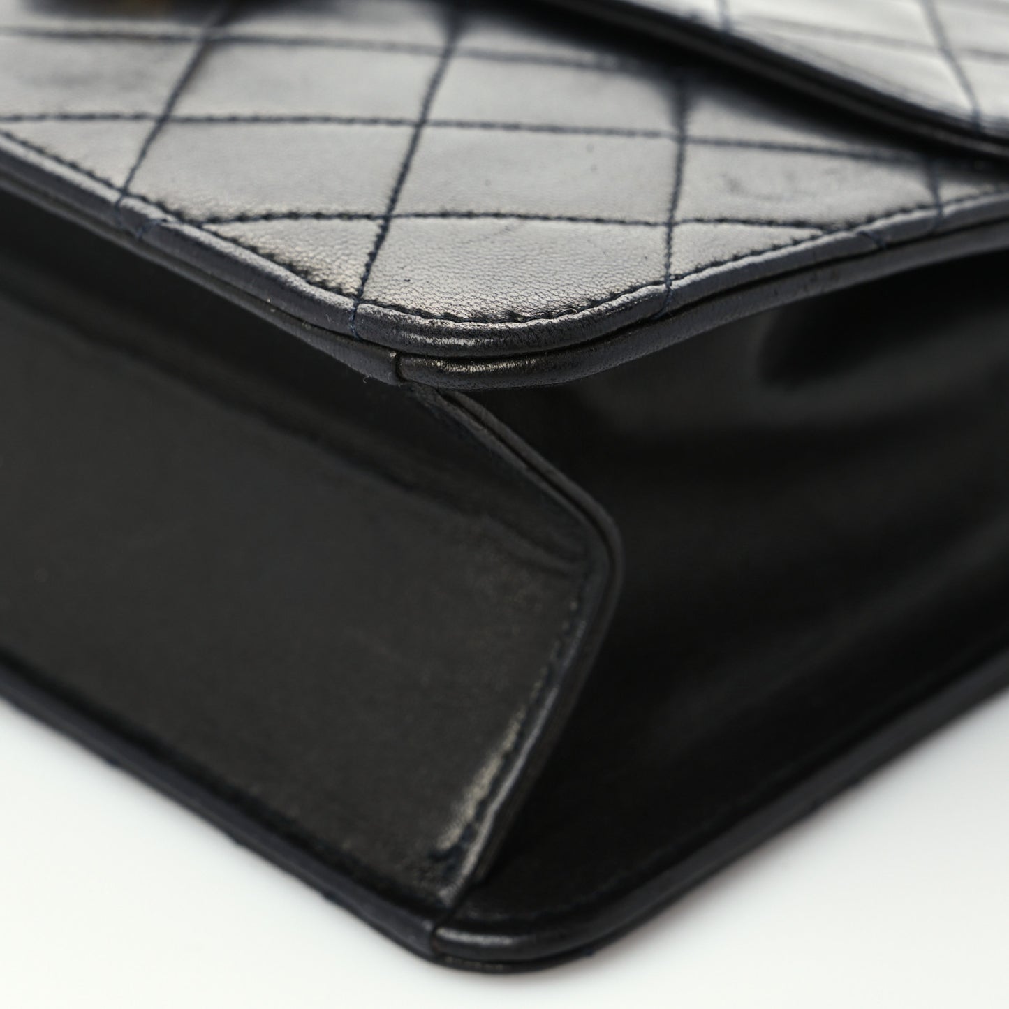 Lambskin Quilted Small Single Flap Black