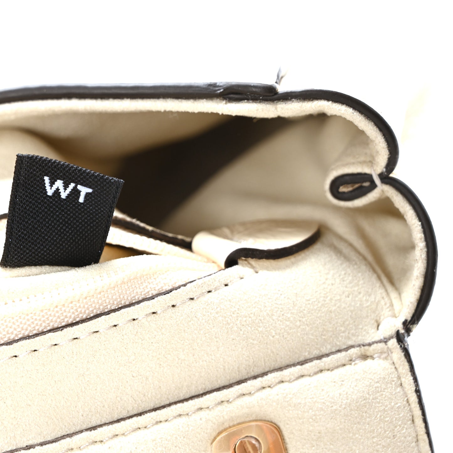 High Shine Calfskin Lily Top Handle Flap Eggshell