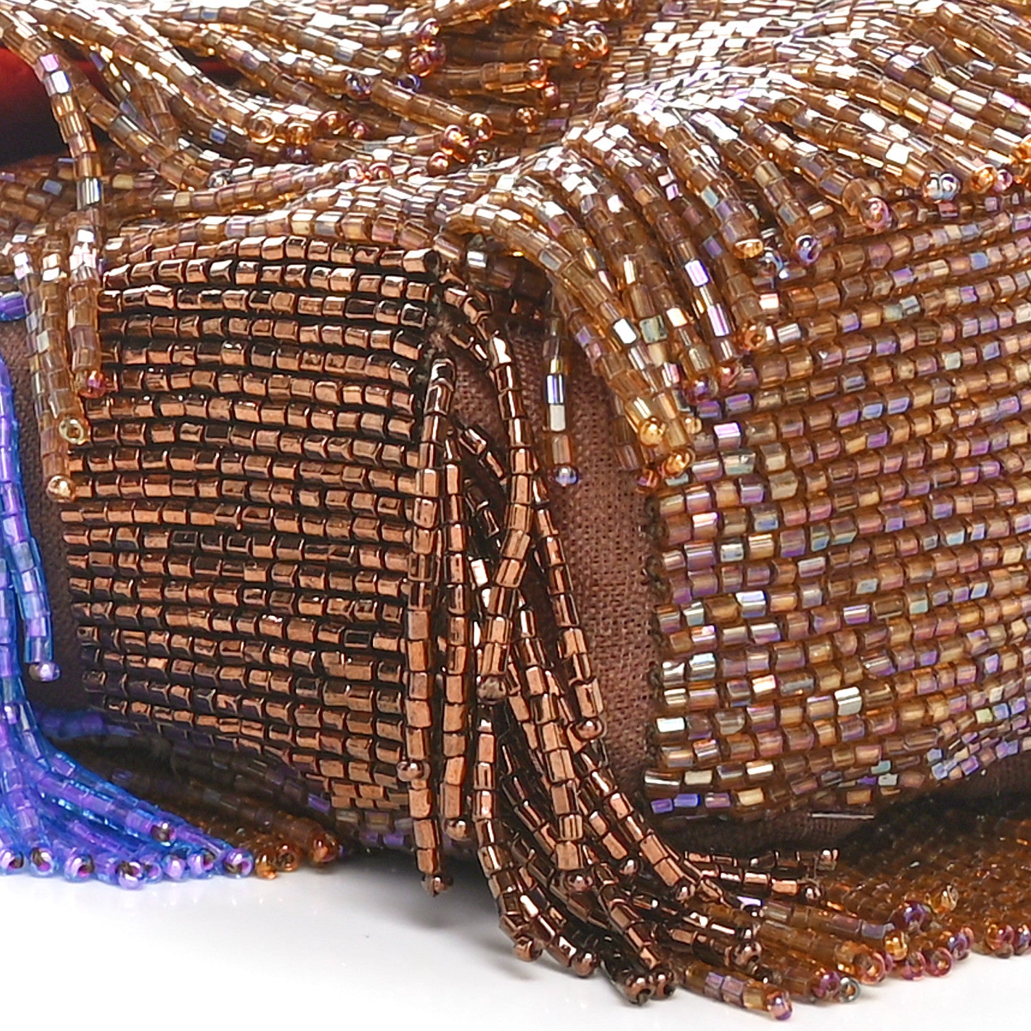 Fendi Iridescent Lizard Beaded Fringe Baguette Multicolor 9 of 10