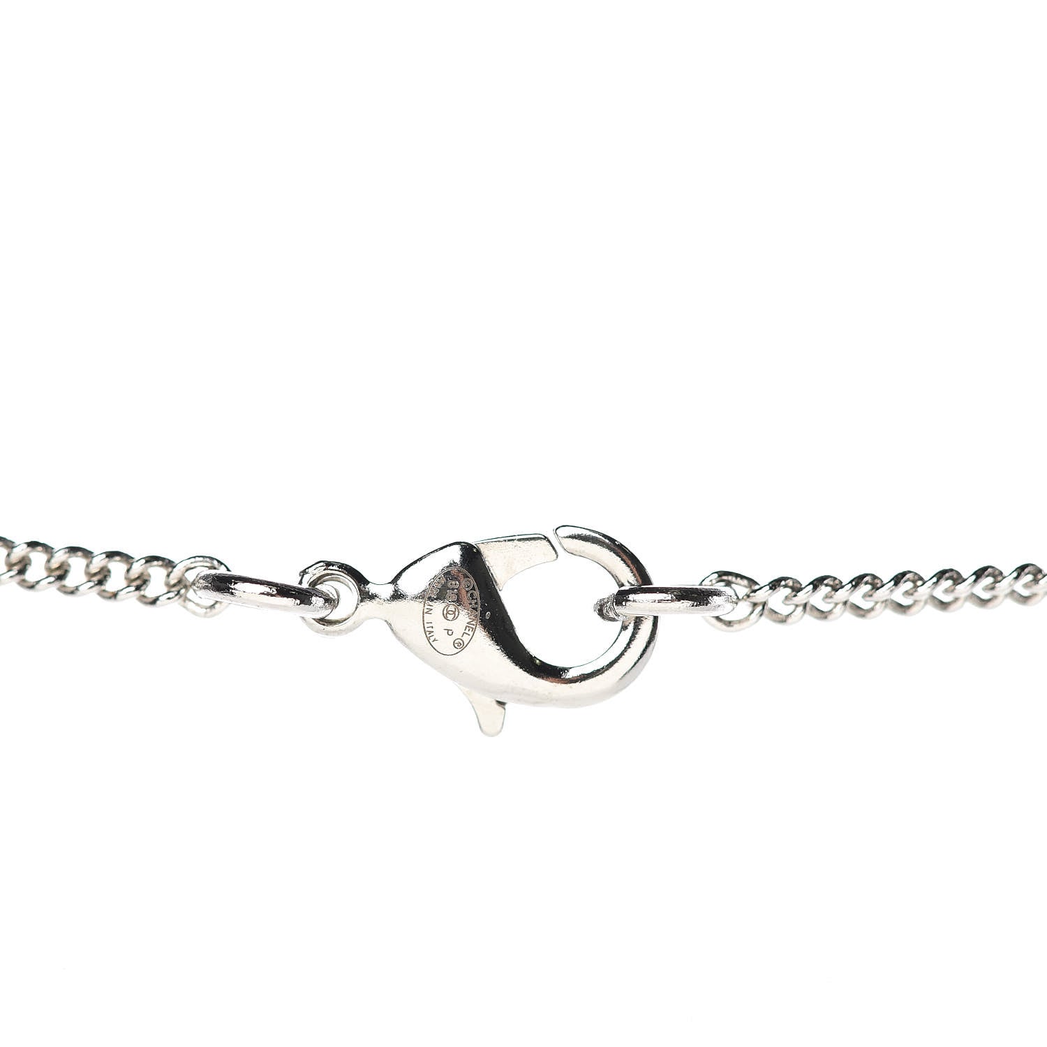 Chanel Baguette Crystal Large CC Necklace Silver 5 of 6