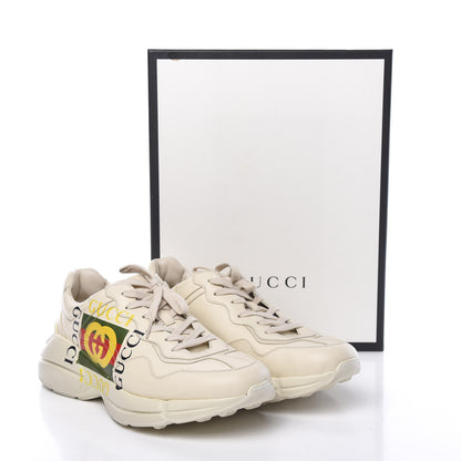 Gucci Calfskin Interlocking G Logo Mens Rhyton Sneakers 10.5 Ivory 13 of 13