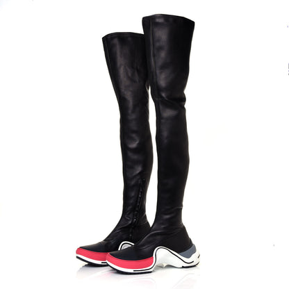 Louis Vuitton Lambskin LV Archlight Flat Thigh Boots 42 Black Pink 2 of 6