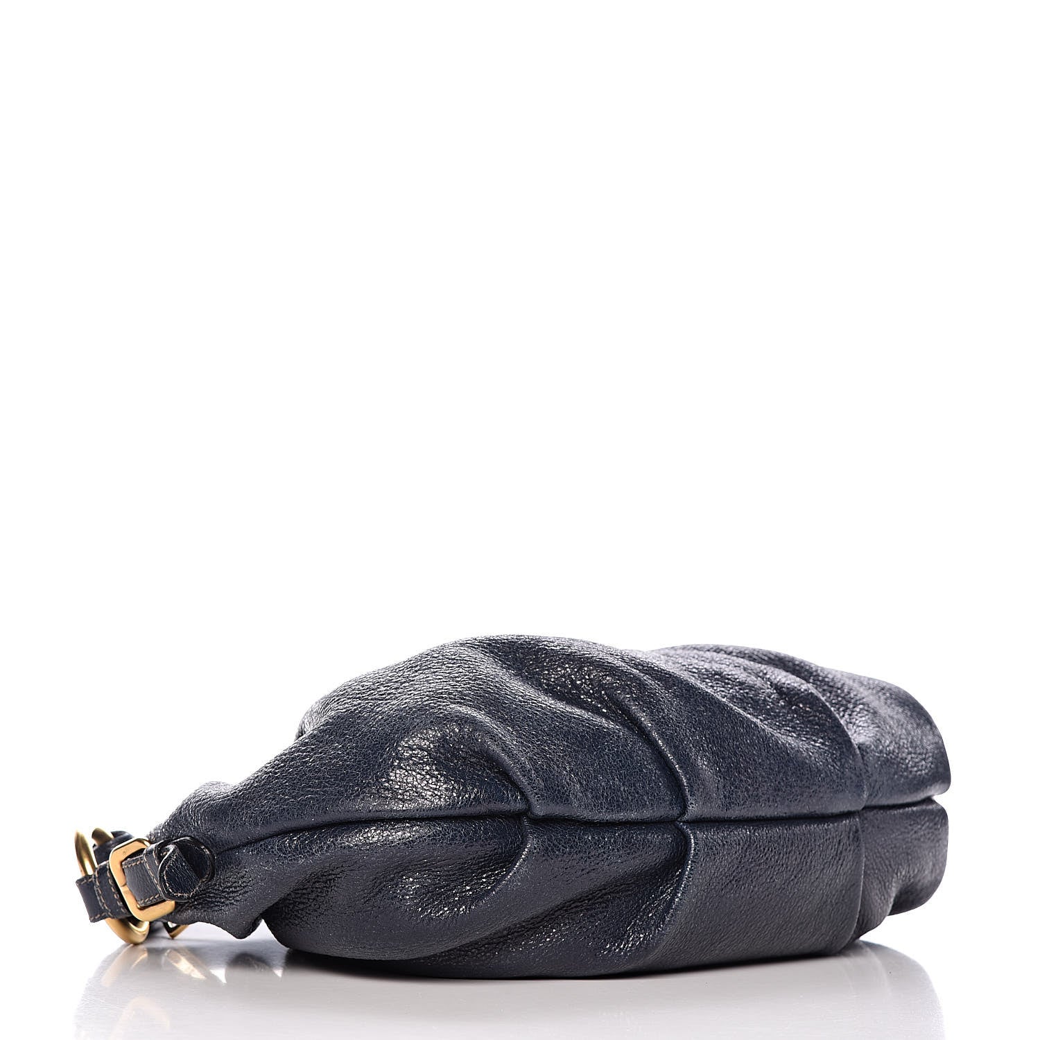 Prada Metallic Vitello Daino Hobo Dark Blue 4 of 12