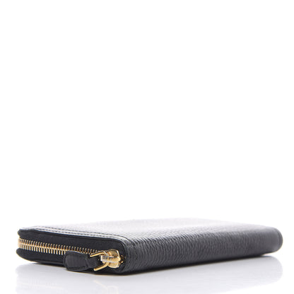 Prada Vitello Daino Zip Around Wallet Black 4 of 10