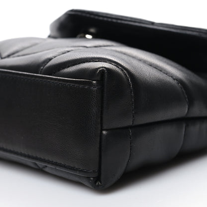 Saint Laurent Lambskin Monogram Loulou Puffer Pouch Clutch Black 12 of 13