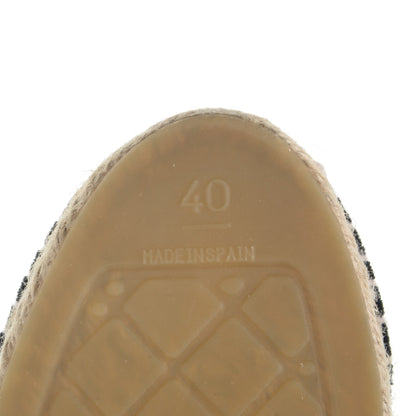 Chanel Velvet CC Espadrilles 40 Dark Navy Black 6 of 10