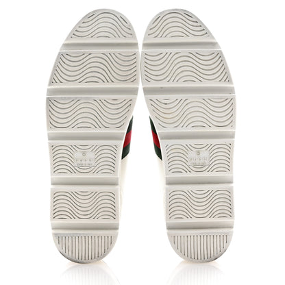 Gucci Calfskin Web Bee Embroidered Womens Ace Platform Sneakers 39 White 6 of 9